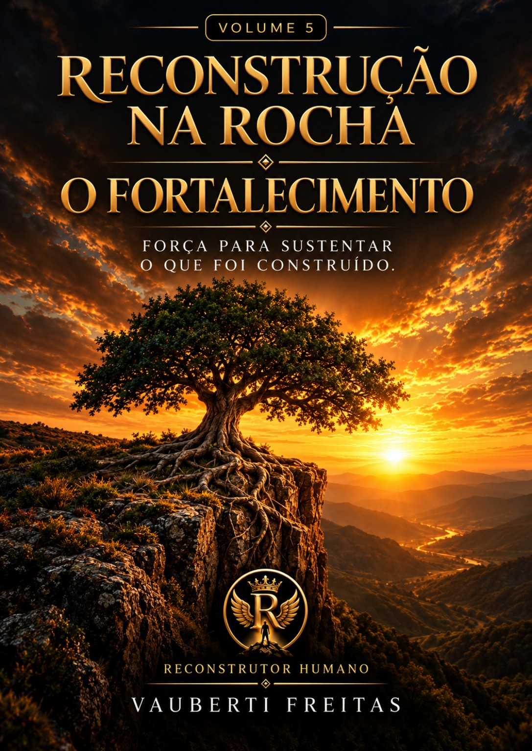 Capa oficial do livro Reconstrução na Rocha — O Fortalecimento, Volume 5, de Vauberti Freitas.